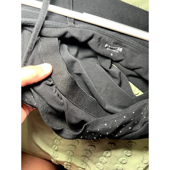 Express jeweled stretch mesh trim cami tank top built in bra womens medium y2k - Picture 6 of 9